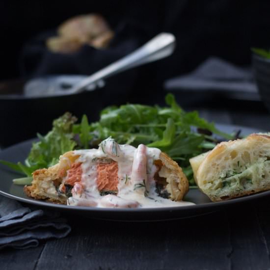 Salmon wellington