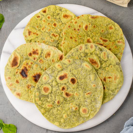 Whole Wheat Spinach Tortillas