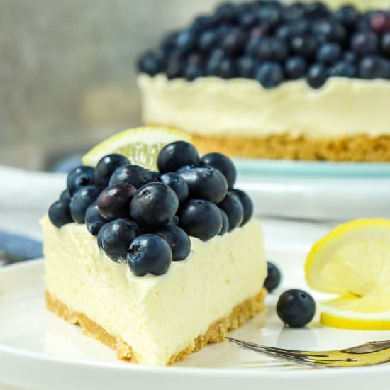 No-Bake Blueberry Lemon Cheesecake