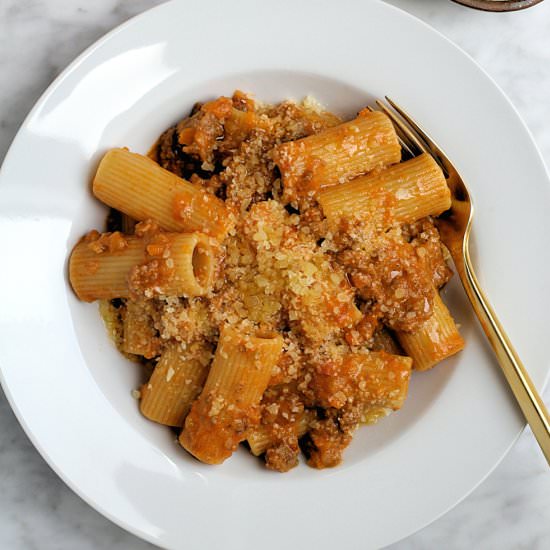 Rigatoni with Beef Bolognese