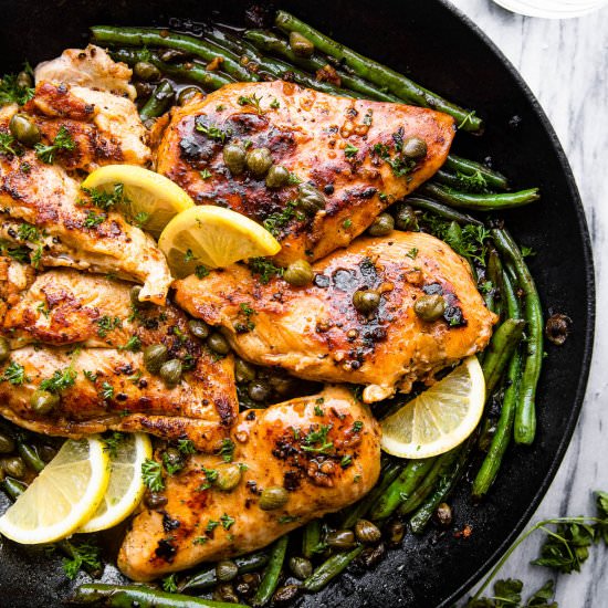 Chicken Piccata with Green Beans