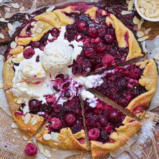 Vegan Cherry, Raspberry Galette