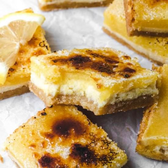Bruleed Lemon Cheesecake Bars