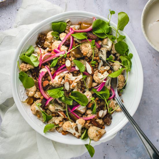 Roasted Cauliflower Bowl With Cream