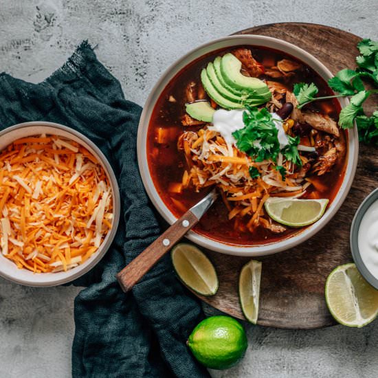 Chicken taco soup with sweet potato