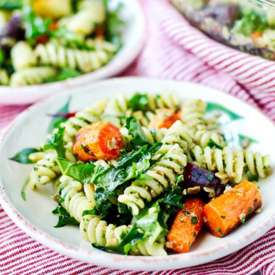 Pasta Salad with Carrots and Kale
