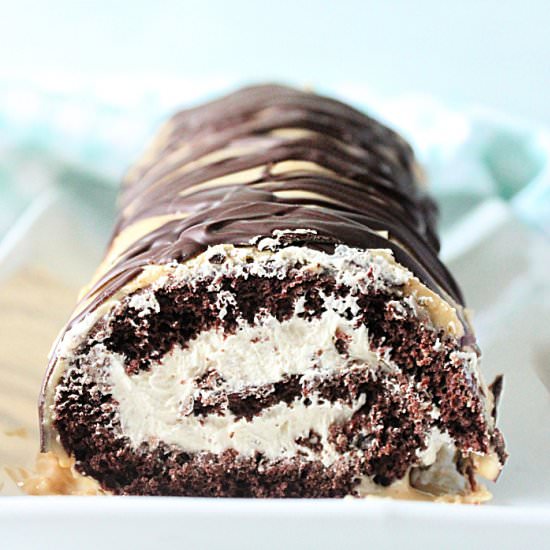 Chocolate PB Roll Cake