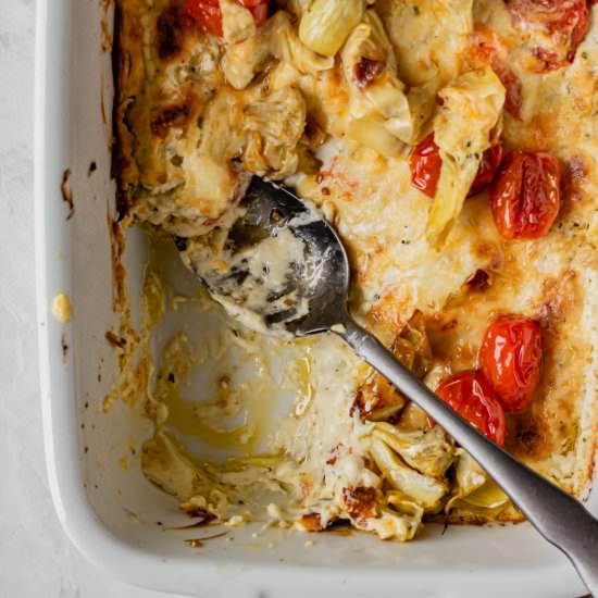 Goat Cheese Roasted Artichoke Dip