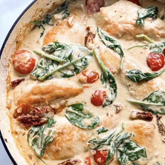 Creamy Tomato & Spinach Chicken