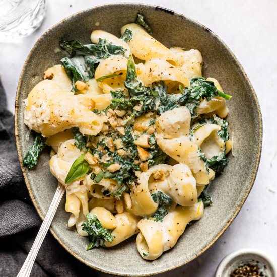20 Minute Creamy Kale Pasta