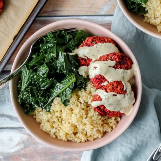 Beet Falafel Bowls