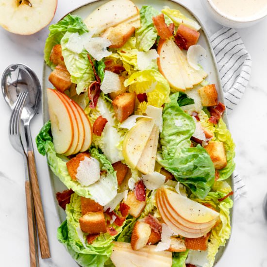 Bacon Caesar Salad with Apples