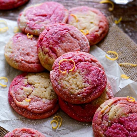 Vegan Marbled Lemon Cookies