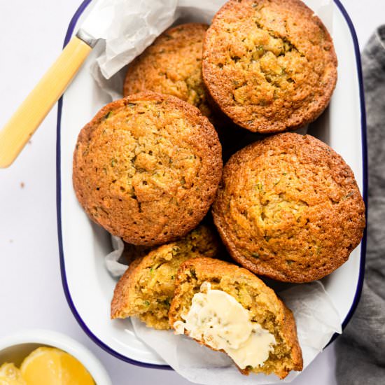 Healthy Lemon Courgette Muffins