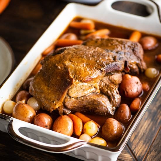 Red Wine Braised Leg of Lamb