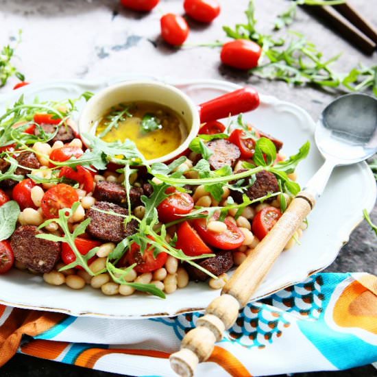 White Bean, Cevapcici and Tomato Sa
