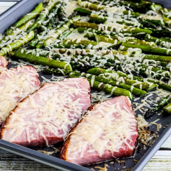 Easy Cheesy Baked Ham and Asparagus