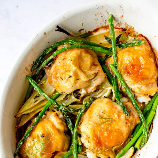 Crispy Chicken with Spring Veggies