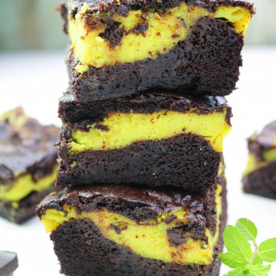 Chocolate Brownies+Mint Cheesecake