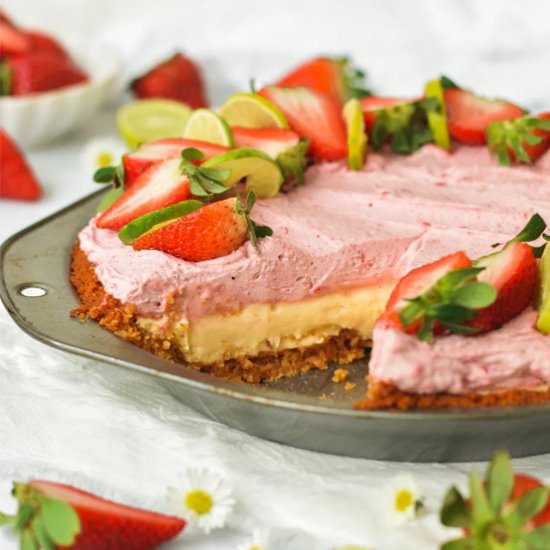 Key Lime Pie with Strawberry Whip