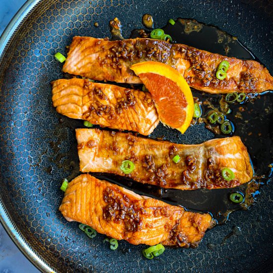 Salmon with Honey Garlic Glaze