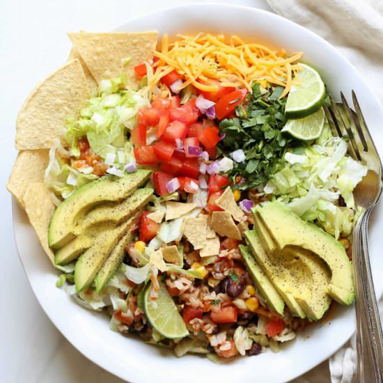 Vegetarian Taco Salad Bowl