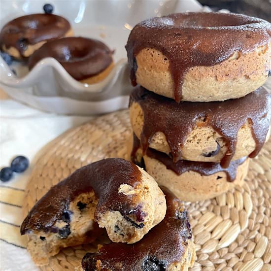 Blueberry Baked Donuts Maple Glaze