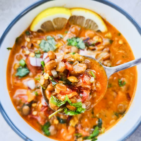 Green Lentils and Coconut Milk Soup