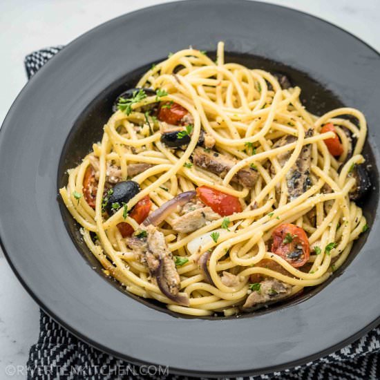 Sardines Pasta Olives Tomatoes