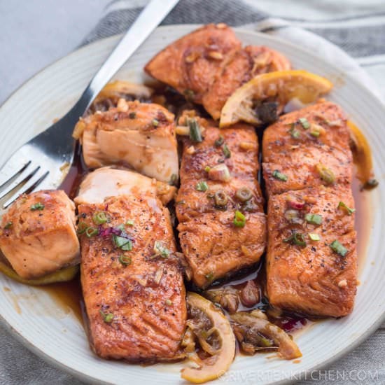 Salmon with Honey Garlic Sauce