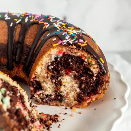 Marble Funfetti Bundt Cake