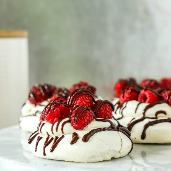 Dark Chocolate Raspberry Pavlova