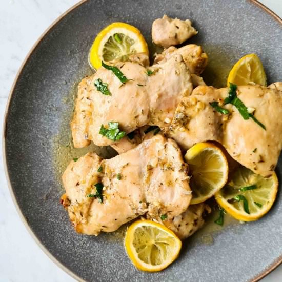 Oven baked lemon chicken thighs