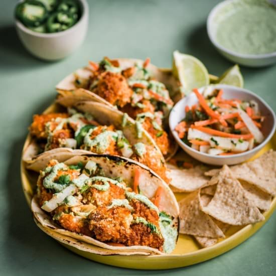 Crispy Spicy Cauliflower Tacos