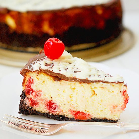 Chocolate cherry cheesecake