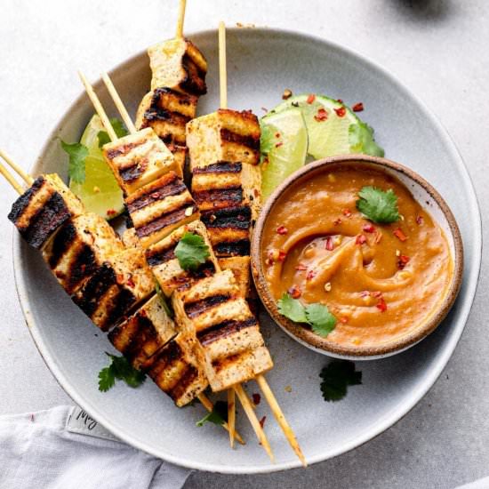 Tofu Satay With Peanut Sauce