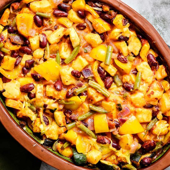 Cheesy Polenta & Bean Bake