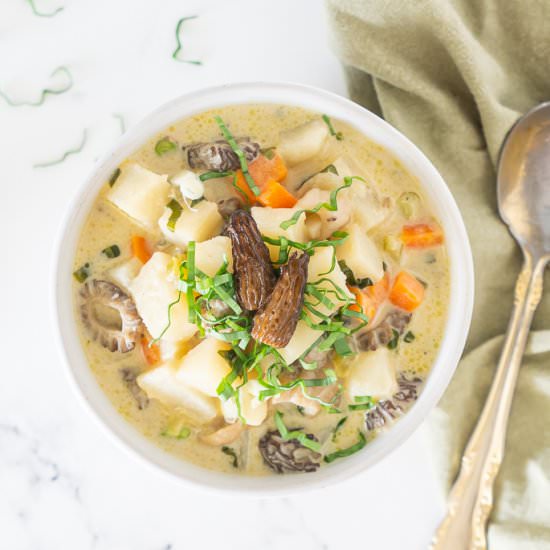 Morel Ramp Potato Chowder Recipe