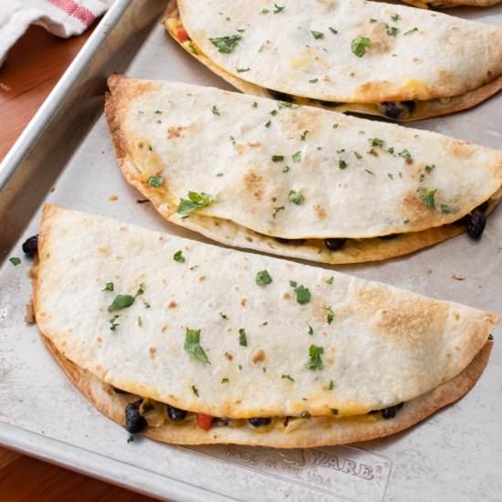 Baked Black Bean and Cheese Quesadi
