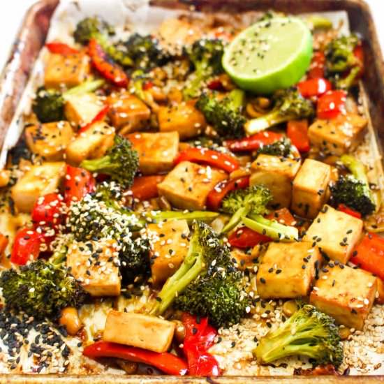 Sheet Pan Chinese Cashew Tofu