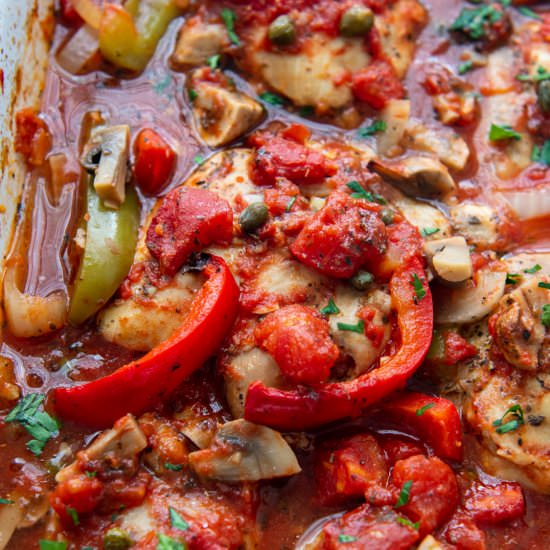 Baked Chicken Cacciatore