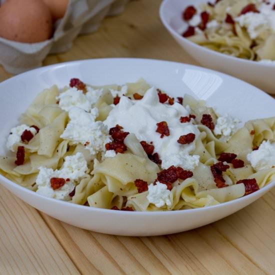 Pasta with bacon