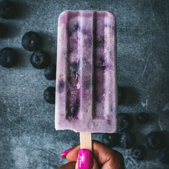 Blueberries & Cream Popsicles
