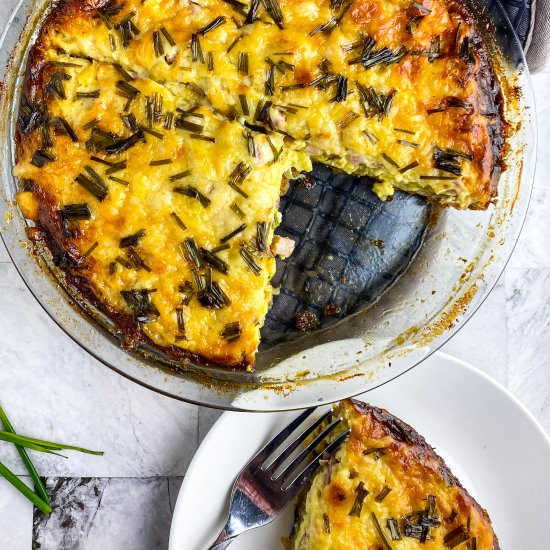 Cheesy Ham & Leek Quiche