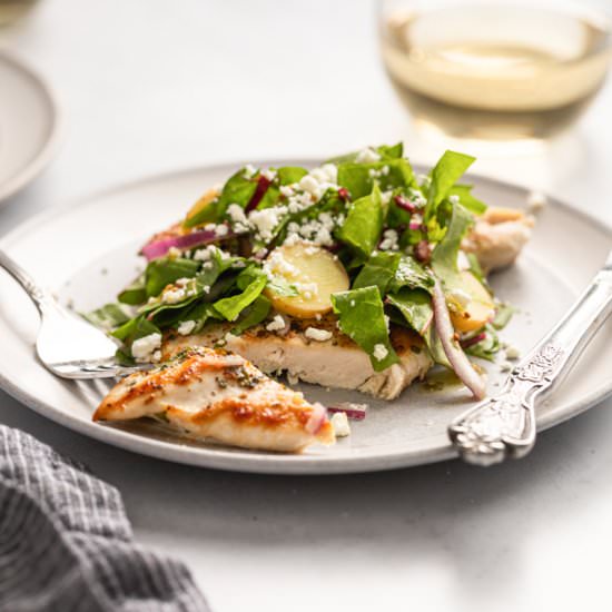 Chicken Paillard with Spring Salad