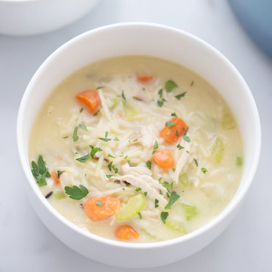 Creamy Chicken Noodle & Rice Soup
