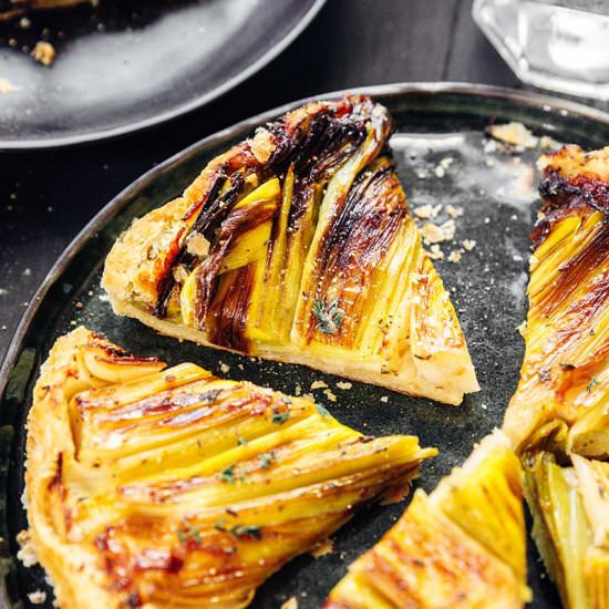 Upside Down Leek Tart