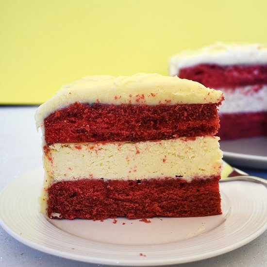 Red Velvet Cheesecake Cake