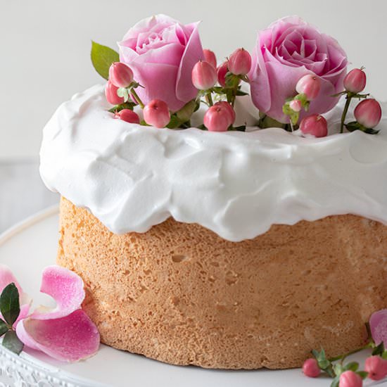 Rose Water Angel Food Cake