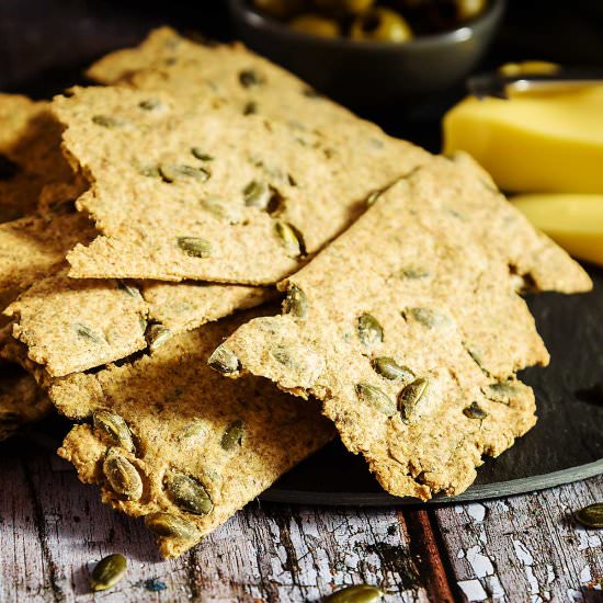 Rye & Pumpkin Seed Crackers